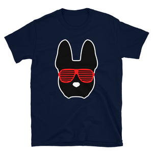 French Bulldog Frenchie  T-Shirt Black Silhouette Navy Tee