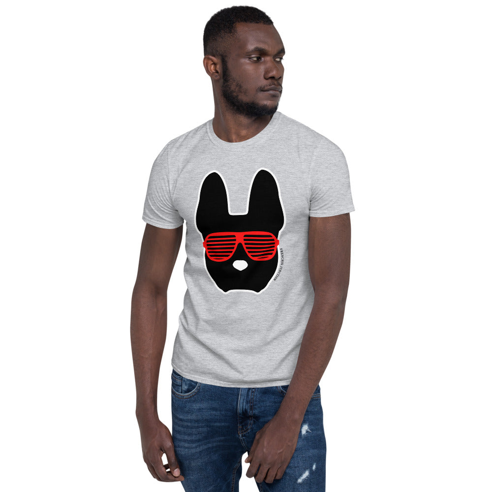 French Bulldog Frenchie  T-Shirt Black Silhouette Grey Tee