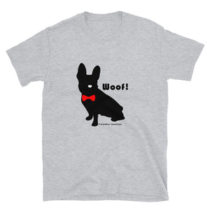 French Bulldog Frenchie T-Shirt Black Silhouette Grey Tee