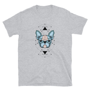 French Bulldog Frenchie T-Shirt Geometric Color Grey Tee