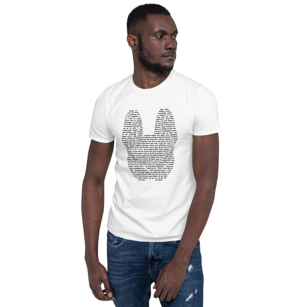 French Bulldog Frenchie T-Shirt Black Text White Tee