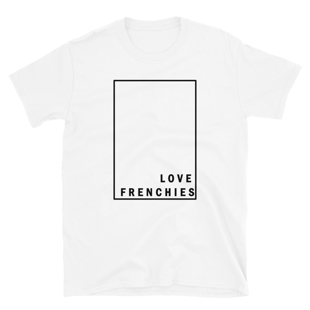 French Bulldog Frenchie  T-Shirt Black Minimalist White Tee