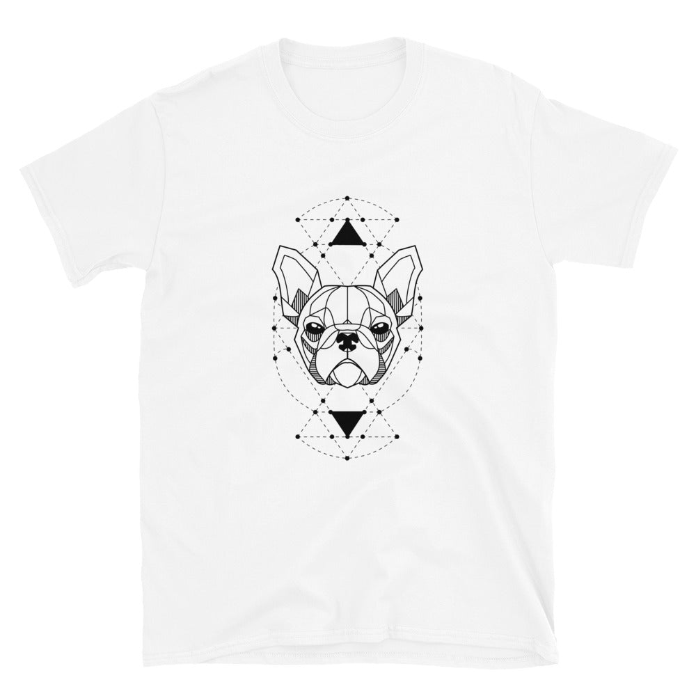 French Bulldog Frenchie  T-Shirt Geometic Black White Tee