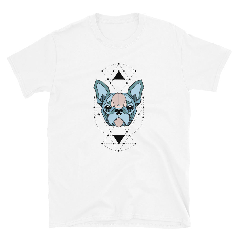 French Bulldog Frenchie  T-Shirt Geometic Color White Tee