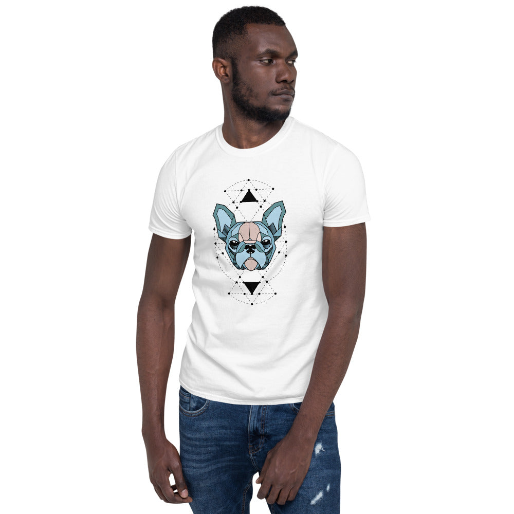 French Bulldog Frenchie T-Shirt Geometric Color White Tee