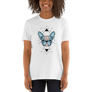 French Bulldog Frenchie T-Shirt Geometric Color White Tee